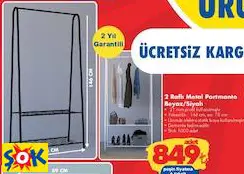 2 RAFLI METAL PORTMANTO BEYAZ/SİYAH